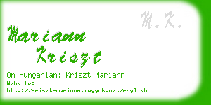 mariann kriszt business card